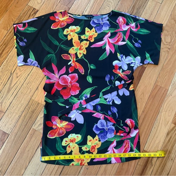 Lands’ End Black Multicolored Floral Dress Short Sleeve Womens Size S (6-8) NWOT - Picture 14 of 14